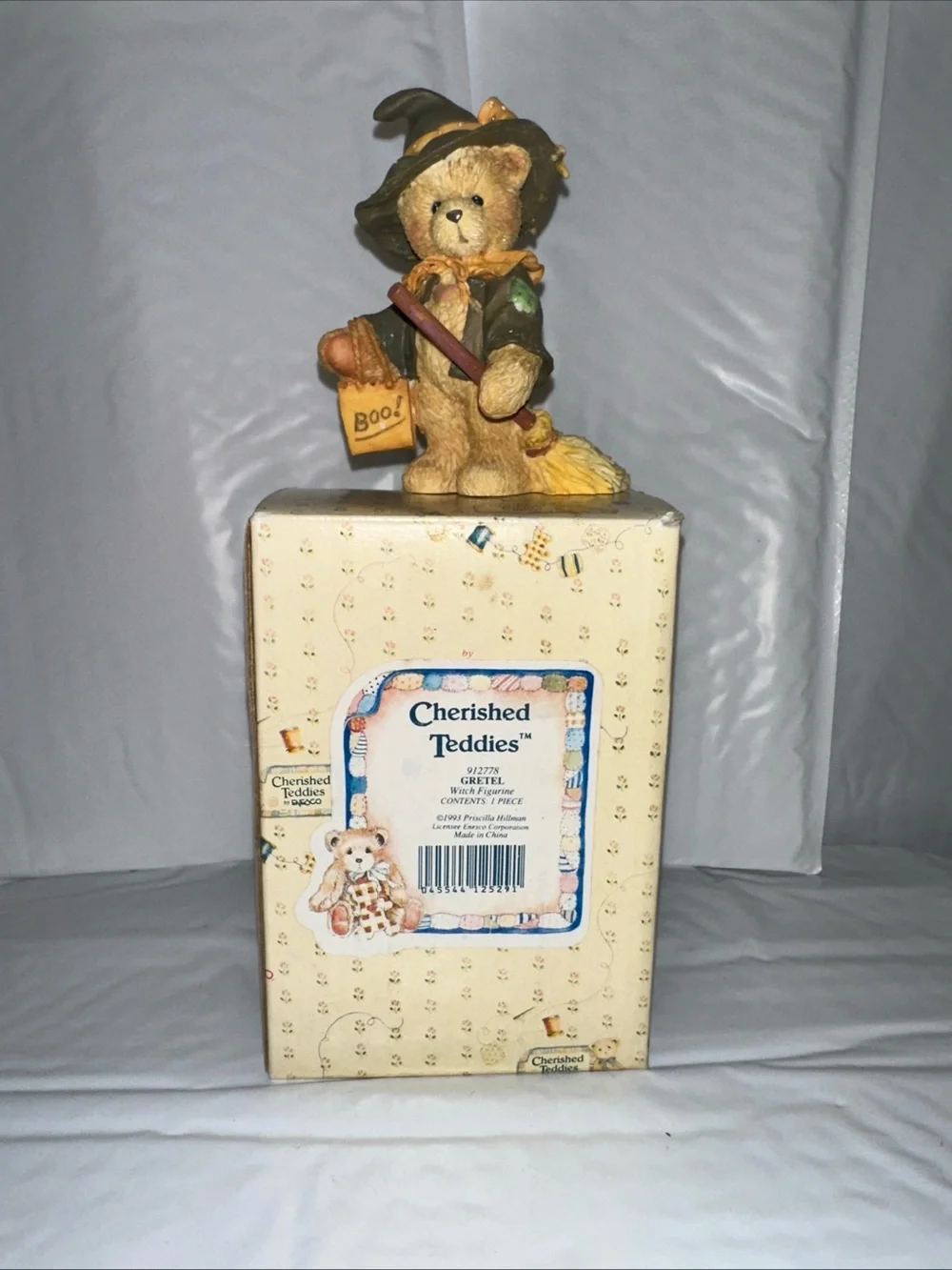 Cherished Teddies Witch Bear Figurine in Tan, Black & Orange